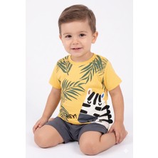 Nazar Baby Erkek Bebek Zebra Baskılı Şort ve T-Shirt Yazlık Takım