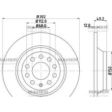 BZT Maher Fren Di̇Ski̇ A6 05-11 Arka 302mm Takım 2 Adet 4F0615601E