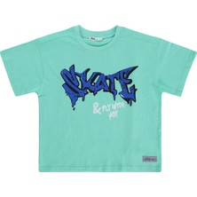 Civil Boys Skate Baskılı 6-9 Yaş Tişört - Yeşil