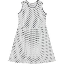 Civil Girls Puantiyeli 6-9 Yaş Elbise - Ekru
