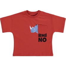 Civil Baby Rhino Baskılı 6-18 Ay Tişört - Turuncu