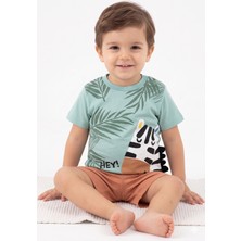 Nazar Baby Erkek Bebek Zebra Baskılı Şort ve T-Shirt Yazlık Takım