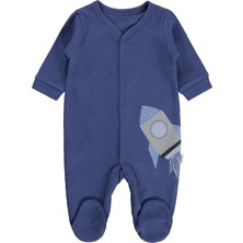 Civil Baby Roket Baskılı 1-9 Ay Tulum - Mavi