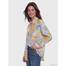 Lcw Modest Turuncu Desenli Oversize Kadın Gömlek Tunik