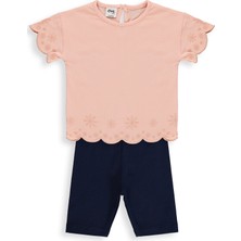 Civil Baby Düz Brodeli 6-18 Ay Takım - Pudra