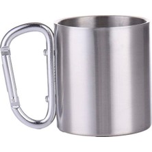 180 ml. Karamina Çift Kat Çelik Kahve Kamp Bardağı Fincanı cin230