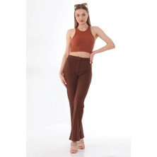 Ded Collection Kadın Likralı Düğmeli Pantolon