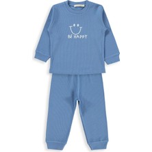 Mini Damla Minidamla Gülen Yüz Baskılı 1-6 Yaş Pijama Takımı - Yeşil