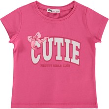 Civil Girls Cutıe Baskılı 2-5 Yaş Tişört  - Fusya