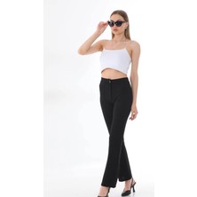 Ded Collection Kadın Likralı Düğmeli Pantolon