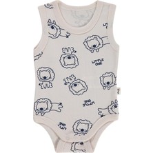 Civil Baby Little One Baskılı 0-24 Ay Çıtçıtlı Badi - Ekru