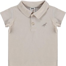 Civil Baby Dinozor Nakışlı 6-18 Ay Tişört - Bej