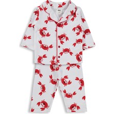Civil Baby Yengeç Empirme 6-18 Ay Pijama Takımı - Beyaz