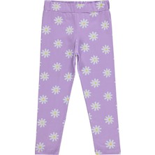 Civil Girls Papatya Desenli 6-9 Yaş Tayt - Lila