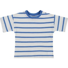 Civil Baby Çizgili 6-18 Ay Tişört - Mavi