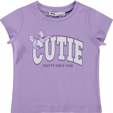 Civil Girls Cutıe Baskılı 2-5 Yaş Tişört  - Lila