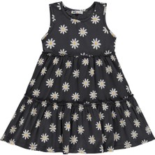 Civil Girls Papatya Desenli 6-9 Yaş Elbise - Gri