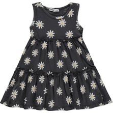 Civil Girls Papatya Desenli 2-5 Yaş Elbise - Gri