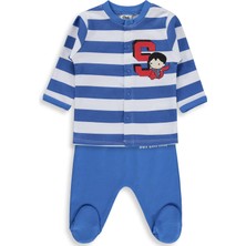Civil Baby Superman Baskılı 1-9 Ay Pijama Takımı - Mavi