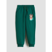 Lcw Eco Yeşil Beli Lastikli Yılbaşı Temalı Erkek Çocuk Jogger Eşofman Altı