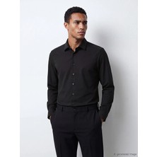 Lcw Busıness Siyah Slim Fit Armürlü Erkek Gömlek