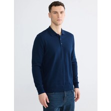 LC Waikiki Lcwaıkıkı Classic Lacivert Polo Yaka Erkek Triko Kazak