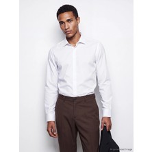 Lcw Busıness Beyaz Slim Fit Armürlü Erkek Basic Gömlek