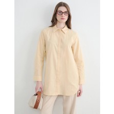 Lcw Modest Sarı Dokulu Kadın Gömlek Tunik