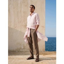 Lcw Vision Kahverengi Regular Fit %100 Keten Erkek Pantolon
