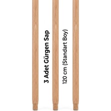 Kayatex Online Doğal Gürgen Ahşap Fırça Sapı 120 cm - Vidalı Süpürge ve Oto Fırçası Sapı Seti 3 Adet