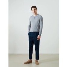 LC Waikiki Lcwaıkıkı Classic Lacivert Standart Kalıp Gabardin Erkek Pileli Chino Pantolon