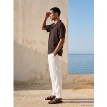Lcw Vision Beyaz Regular Fit %100 Keten Erkek Pantolon