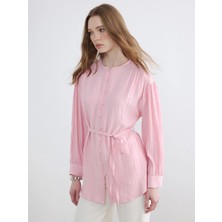Lcw Modest Pembe Krinkle Kadın Gömlek Tunik