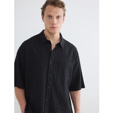Lcw Vision Siyah Regular Fit Erkek Dokulu Gömlek