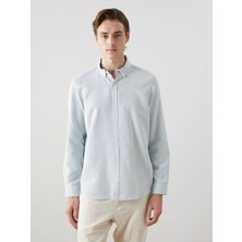 Lcw Vision Yeşil Slim Fit Uzun Kollu Armürlü Erkek Gömlek