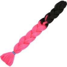 MiraLive Afrika Örgüsü ve Rasta Için Sentetik Ombreli Saç - Siyah / Neon Pembe
