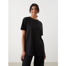 Lcw Modest Siyah Bisiklet Yaka Kadın Tunik