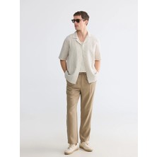 Lcw Vision Bej Regular Fit Keten Görünümlü Erkek Pantolon