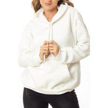 Ded Collection Kadın Kapüşonlu Rahat Kesim Kanguru Cepli Oversize Sweatshirt
