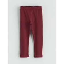 LC Waikiki Lc Waıkıkı Bordo Beli Lastikli Fitilli Kız Çocuk Tayt