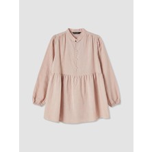 Lcw Modest Pembe Büzgülü Kadın Müslin Tunik
