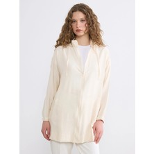 Lcw Modest Bej Kapüşonlu Kadın Tunik