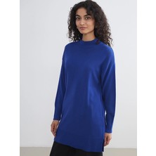 Lcw Modest Mavi Dik Yaka Kadın Triko Tunik