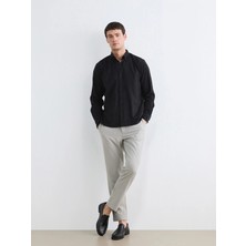 Lcw Vision Gri Normal Bel Dar Fit Desenli Erkek Pantolon