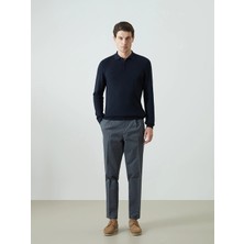 LC Waikiki Lcwaıkıkı Classic Antrasit Standart Kalıp Gabardin Erkek Pileli Chino Pantolon
