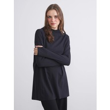 Lcw Modest Siyah Kapüşonlu Kadın Tunik