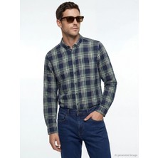 LC Waikiki Lcwaıkıkı Classic Yeşil Regular Fit Ekose Erkek Gömlek