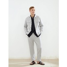 Lcw Vision Gri Slim Fit Keten Karışımlı Erkek Pantolon
