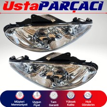 Ustaparçacı Peugeot 206 Sağ Sol Ön Far Takımı 2 Adet Manuel Ayarlı 2003-2008