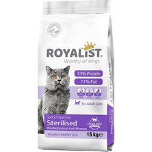Royalist 15 kg Premium Kedi Maması Kısırlaştırılmış Somonlu Karışık Tat ile Yetişkin Kediler İçin